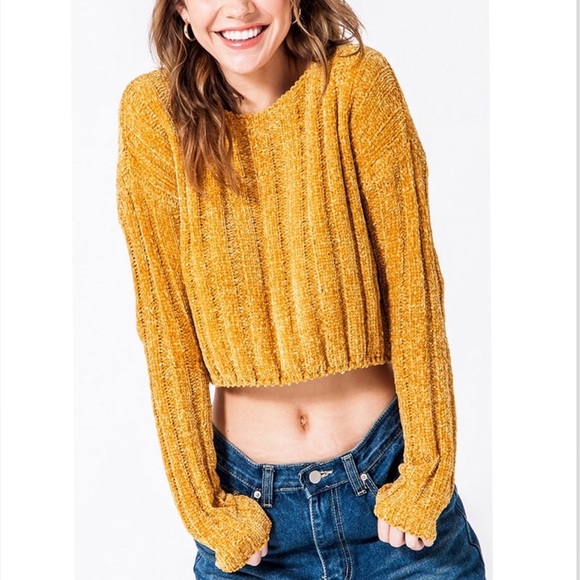 HP💗Mustard Cropped Boxy Sweater - Picture 4 of 6